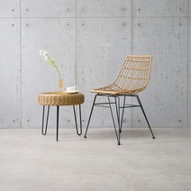 카페 라탄의자 디자인 야외 라운지 테라스 인테리어 스툴 체어 예쁜 커피숍, 세트-1의자+1테이블-맥간노랑