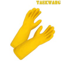 OPOWER 라텍스공업용 고무장갑 10호 노랑색 33cm 천연라텍스 농업 어업 임업 공업 화공약품 작업용 태광, TK-보생고무장갑-노랑색