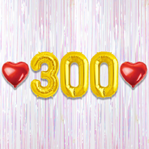 300일 이벤트 포토존 세트 아기 기념일 커플 축하 기념 숫자 풍선 하트, 20.커튼-(펄화이트)-300(소)-골드