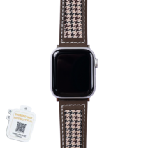 모할랩 애플워치 3/4/5/6/7/8/SE 호환 하운드 투스 가죽 스트랩 + 보호필름, 03 에토프, 44mm