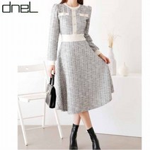 드넬 트위드버튼배색원피스DWO24131A