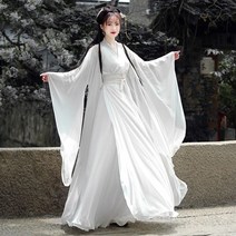 단아한 블루 여성 어른 철릭 원피스 계량 생활 한복 무사복 사극 드라마 촬영