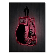 권투글로브 네온 효과 캔버스 인쇄 그림 네온 권투 장갑 마이크 타이슨 무하마드 알리 벽, 50x75cm(프레임 없음), c