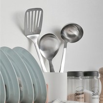 조리도구 무광 스테인레스의 고급스러운 국자 뒤집개 주걱