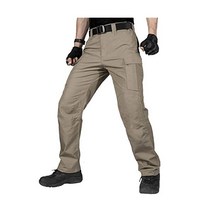 프리솔져 남자 방수 바지 멀티 포켓이 있는 편안한 전술 전투 육군 화물 작업 카키 28W x 30L [관부과세포함]