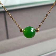 옥귀걸이 천연 라운드 팬던트 녹색 옥 보석 옥수 18k 골드 체인 목걸이 그녀의 매달려 아름다운 여성 에 럭셔리 심플