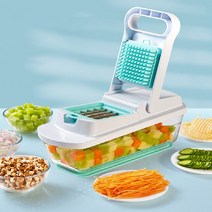 코스토프 다용도 야채절단기 깍둑썰기 당근 양파 우엉 채썰기, 1개, 옐로우(유리)