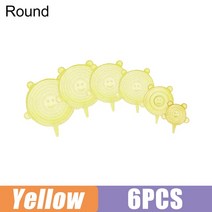 승마기 승마기계 승마의자 적응형 실리콘 커버 재사용 가능한 스트레치 뚜껑 전자레인지 그릇 조리기구 랩, 02 6 Pcs Yellow