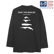 [당일발송]톤톤 SURFCREW WHALES 롱슬리브 S~3XL 긴팔티셔츠 쭉티 남녀공용 남성