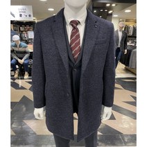 세정 인디안 트레몰로 네이비 투톤컬러 투버튼 패딩 하프코트