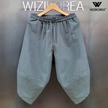 하렘 와이드 린넨 7부 반바지 여름 칠부 밴딩 W012PN+국내발송