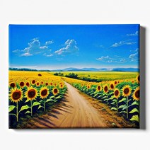 아티플라 보석십자수 캔버스 일체형 DIY 키트, 01. 해바라기 컨트리로드 50x40cm, 1개