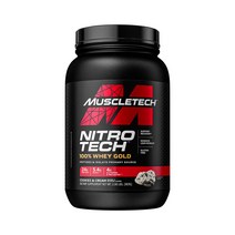 머슬테크 니트로테크 100% 웨이프로틴 골드 쿠키앤크림 907g 유청단백질 칼슘 철분, 2 파운드, 2 파운드