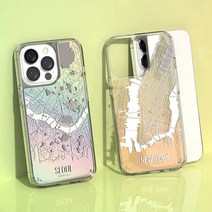 엘마 아이폰SE3 서울 뉴욕 런던 파리 맵 지도 홀로그램 휴대폰 케이스