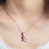 실버925 여자 포크스푼 로즈골드 목걸이