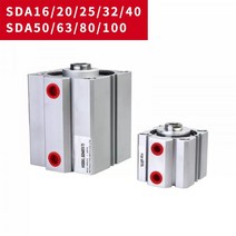 컴팩트 에어 공압 실린더 SDA 162550100mm 보어 복동 5102030405060708090100mm 스트로크, SDA63 (Bore 63mm), Stroke 50mm