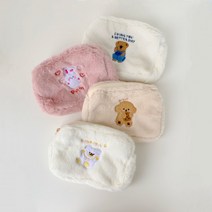 파우치 화장품 다용도 페이크퍼 극세사 털 생리대 여행 수납 생일선물 가방 토끼털 뽀글이