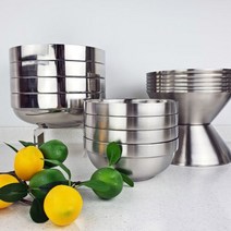 키친플러스 쌓기편한 이중 스텐 냉면기 탕기 업소용 식당 그릇 유광 이중스텐 면기 라면 갈비탕, B타입. 이중 탕기 (샤틴무광) 중