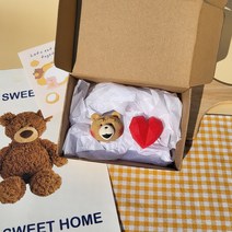 더리하 1+1 차량방향제 곰 석고방향제+하트 곰돌이(6종) 선물포장무료 첫차선물, 스마일테드+하트(레드), 볼터치O