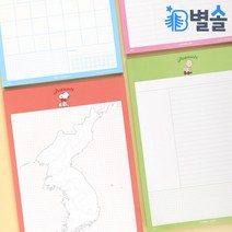 스누피 스터디 노트 B5 메모지 한국사 지도 수학 영어, 한반도지도