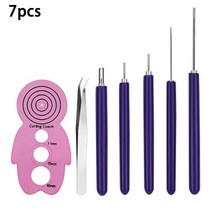 플라스틱 골판지 박스 양면 퀼링 종이 펜 스크랩북 롤링 수동 공예 DIY 접기 PVC 핸들 슬롯 구조 실용적인 도구 6 개, [02] 7pcs