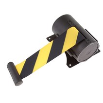 GHSHOP 3 M 개폐식 STANCHION BELT 군중 대기열 제어 장벽 장착 액세서리, 설명, 블랙 옐로우, 스테인레스 스틸