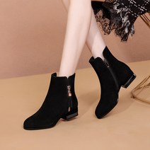 Z3JC 여성 3cm 굽 5cm 둥근머리 앵클부츠