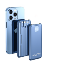 PYHO 휴대용 대용량 20000mAh 보조베터리 라인배치 66w 슈퍼급속충전 얇고 가벼운 삼성 아이폰용 보조베터리, 핑크