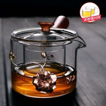 중국전통 이효리 자사호 보이차 녹차 차호 주전자 차포트 다도 다기세트 유리 사이드 세트, 은색 곁 찻 주전자 첨부 긴 연꽃 행운 아우터