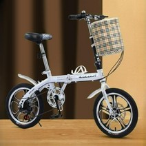 전기미니벨로 접이식 자전거 팻바이크 여성용 초경량 휴대용 소형 미니 20인치 16단, 16인치, [블랙] 변속 5칼날