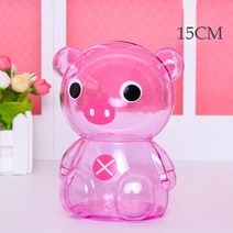 리틀 곰 돼지 저금통 투명 동전 지폐 절약 상자 귀여운 안전 금고 명절 선물 데스크탑 장식, [11] Color 1115