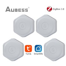 누수탐지 Aubess Tuya ZigBee 누수 감지기 SmartLife APP 원격 모니터링 홍수 센서 경보 지그비 Gateway 웨, 01 1 PCS