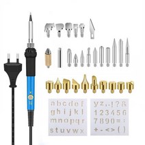 우드버닝기 전기 납땜 인두 DIY 목재 연소 키트 열 전달 조롱박 조각 파이로그래피 펜 도구 용접 엠보싱, 06 30 in 1 Kit_01 미국