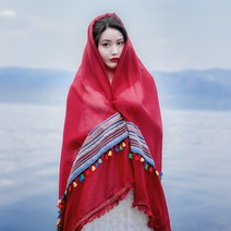 록신 국가 스타일 면화와 대마 목도리 단색 슈퍼 패션 목도리 망토