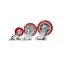 청아 우레탄 바퀴 캐스터 대차 카트 회전형 브레이크형, PVC경량 2인치 고정(2개)