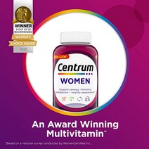 lofty최신 여성을 위한 Centrum 종합 비타민 철 D3 B 및 항산화 C E가 포함된 비타민/종합 미네랄 보충제 글루텐 프리 비 GMO 성분 - 250개수, [01] 250개(1팩)