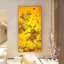 전체 큐빅 재물운 가득 행운 구어도 사무실 현관 돈들어오는 그림 비즈 대형 보석십자수 재료, 95x200cm