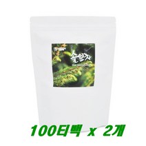 솔잎차 100티백 X 2개 국내산솔잎 100% 삼각티백 국산 소나무잎 송엽 차 물 해썹 식수대용 추천