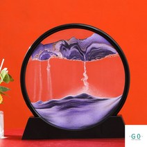 물멍 어른장난감 키덜트 아크릴 스노우볼 모래시계 워터볼 자동차 책상 장식 소품, 5 inch, Black Base-Purple