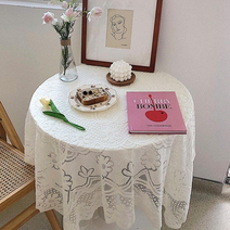 꽂무늬 원탁테이블보 감성식탁보 미니테이블보 행사용 90cm, B타입