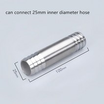 ibc탱크 1/2 quot3/4quot 1 quotBSP 수나사 긴 니플 304 스테인레스 스틸 파이프 피팅 커넥터 어댑터, [03] 25mm