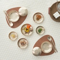 [김경수유기] 김경수 여주 한놋유기 녹그릇 윤식당접시 그릇 유기공예 놋접시 3종, 둥근사각접시 중