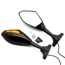 오토바이 페어링 마운트 백미러 LED 턴 시그널 인디케이터 GSXR 600 750 1000 K1 K2 K3 K4 K5 K6 K7 K8 K9, 01 ABS Plastic Black