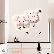 거실 벽시계 돼지 사무실 매장 인테리어 클락 캐릭터, A 폭 60cm