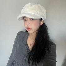 VANANA2 여성 캐주얼 겨울 무지 보들보들 부드러운 페이크퍼 챙모자