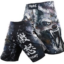 주짓수도복 유도복 무에타이 바지 늑대 인쇄 산다 싸움 전투 mma 반바지 남성 피트니스