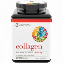 유 이론 콜라겐 헤어 스킨 & 네일 포뮬러 비타민 C 함유 인분당 6000MG 290정