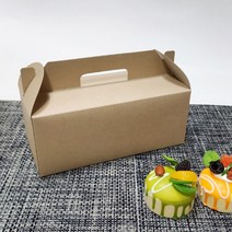 손잡이 (크라프트) 상자 디저트포장박스 간식상자 도넛박스 마들렌 휘낭시에박스 쿠키상자 손잡이포장케이스 답례품포장 타올 수건포장상자, 손잡이 (크라프트) 상자 3호