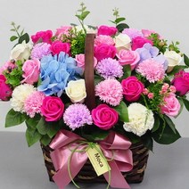 [바보사랑] 비누꽃바구니 생일생신축하꽃바구니 핑크 58