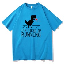 아두이노 Frontend 프로그래머 셔츠 Chrome Dino Geek 해커 코더 선물 웹 개발자 Tshirt Mens Cotton Tee I, 03 Light Blue_02 M
